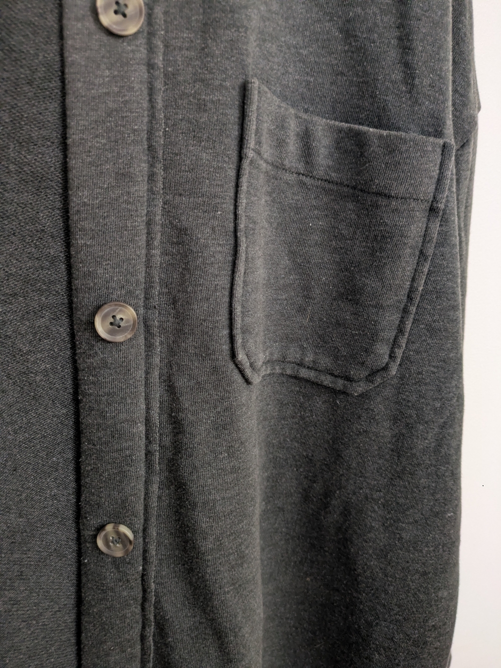 Terra & Sky Grey Button-Front Women's Shirt with Chest Pocket